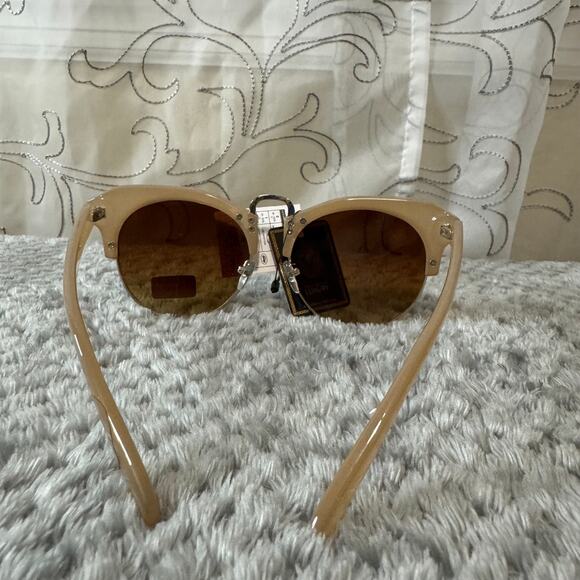 NWT Giselle Women Sunglasses Round Frame UV400 Beige - Picture 5 of 5